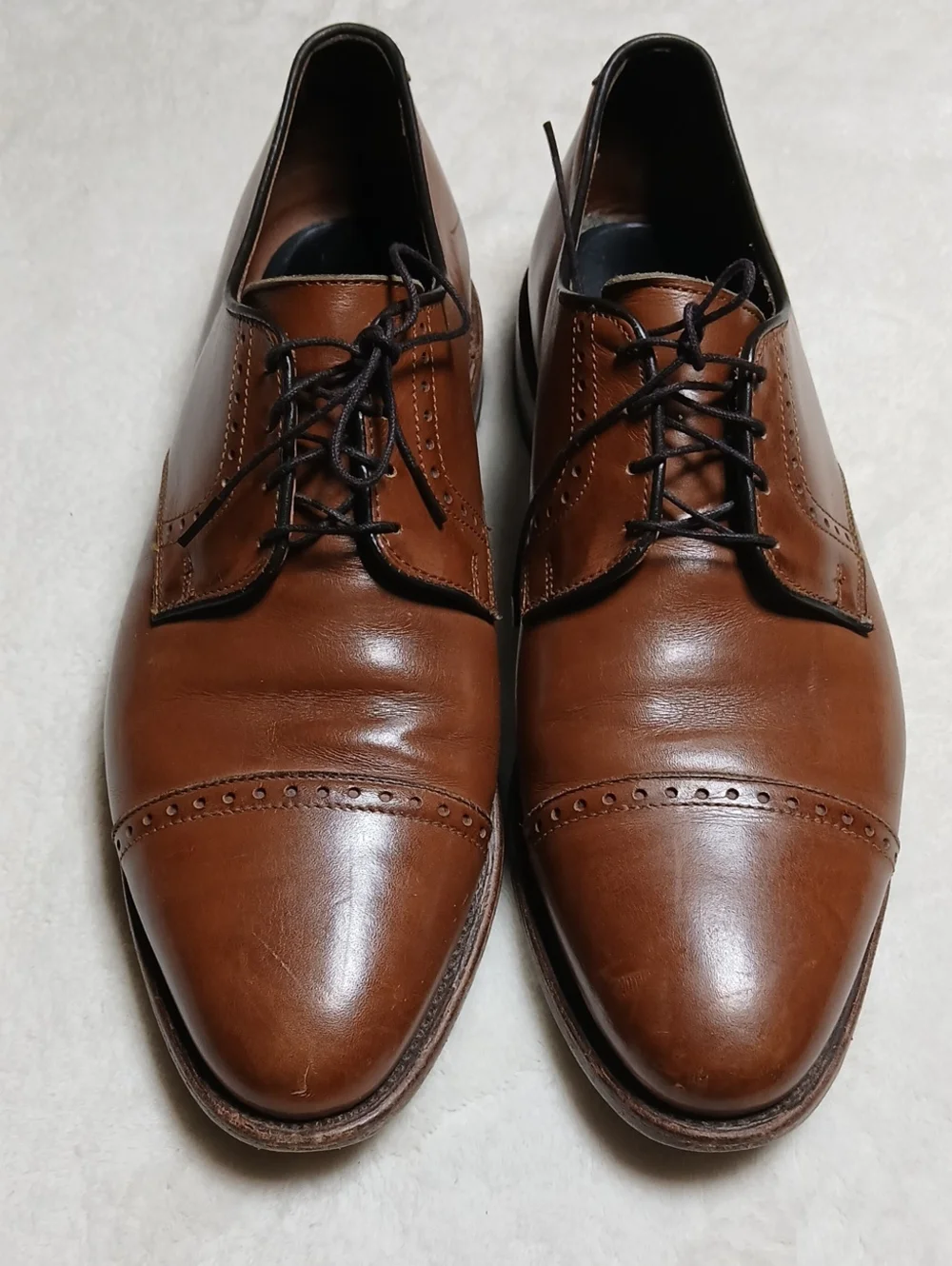 Allen Edmonds Clifton Brown Cap-Toe Derby Shoes Size 10.5 D